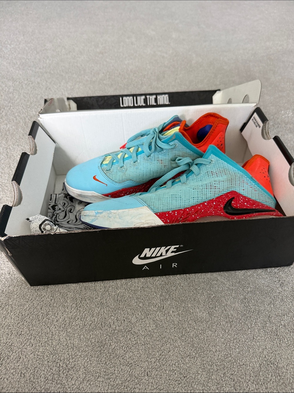 Nike LeBron XIX low- Men’s/Kids Sneakers Light Blue Red Orange